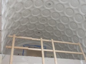 This is the paneled ceiling in the library -- it will be breathtaking when complete.